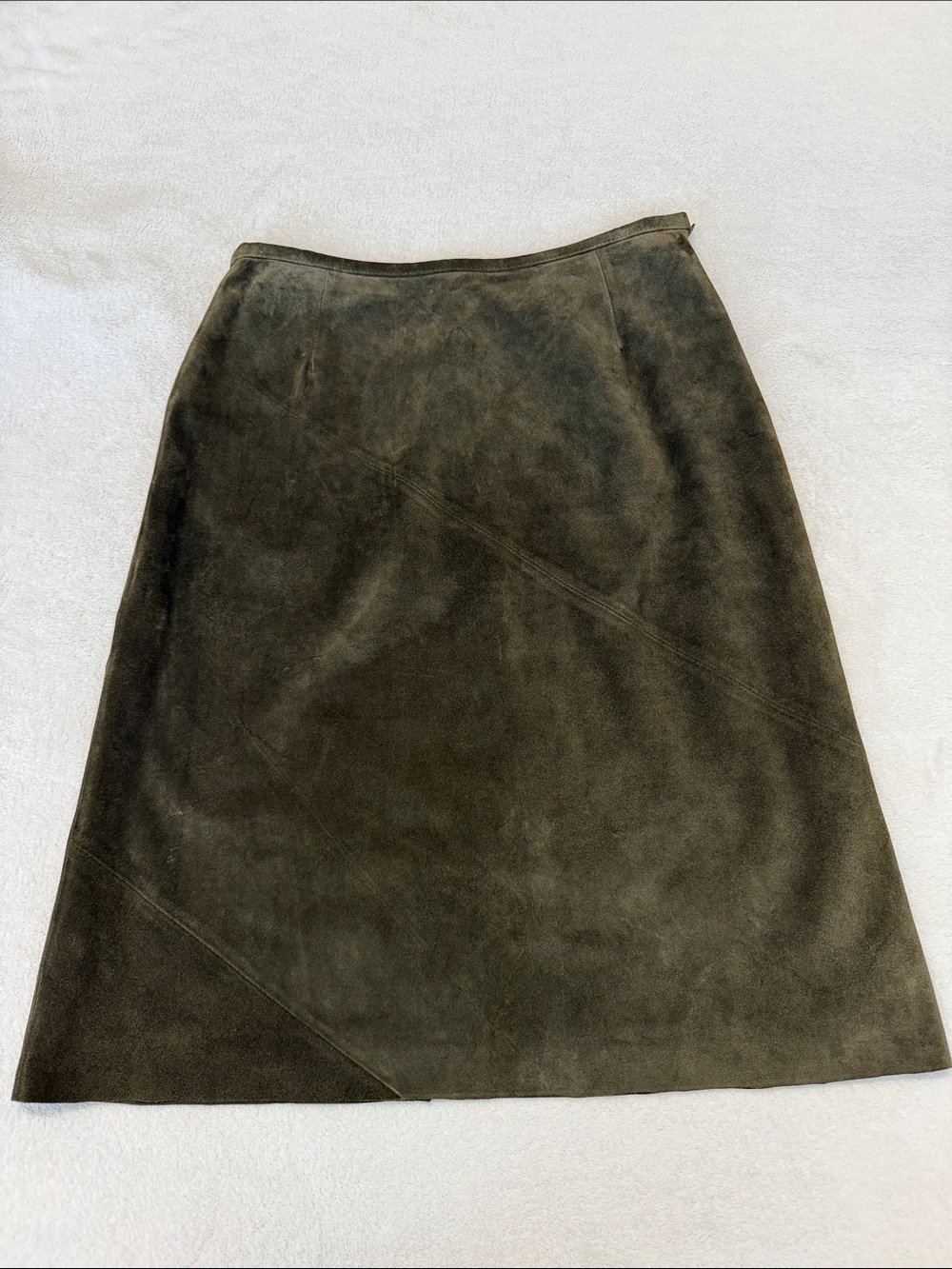 INC International Concepts Olive Suede A-Line Skirt